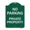 Signmission Designer Series No Parking Private Property, Green & White Aluminum Sign, 18" x 24", GW-1824-23677 A-DES-GW-1824-23677 - alternate 1